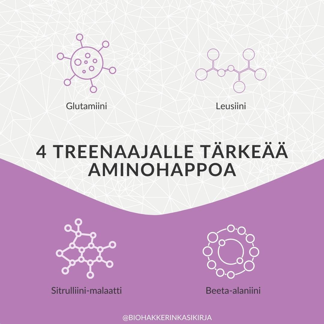 Treenaajalle tärkeät suorituskykyä ja palautumista parantavat aminohapot